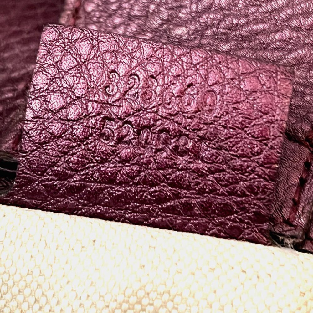Gucci Purple Leather Shopper Tote Bamboo Handle Gold Hardware Vintage Branding - Picture 6 of 6